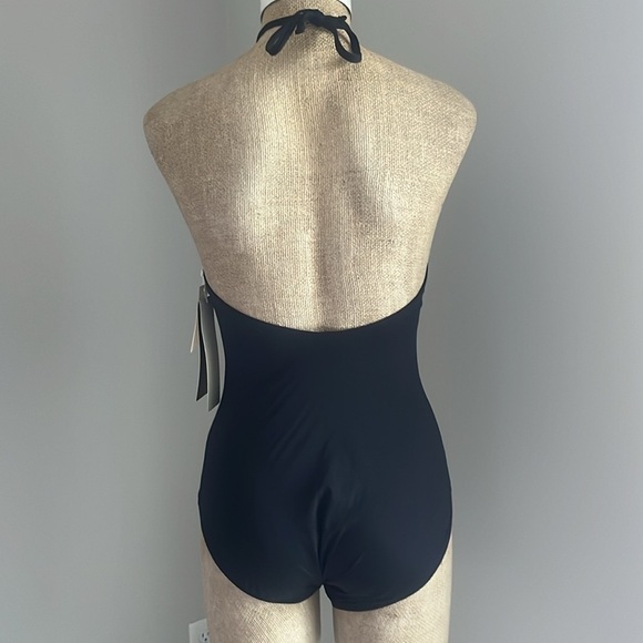 Gottex Grace Kelly Black High Neck Halter Swimsuit size 10 NEW - Picture 5 of 7